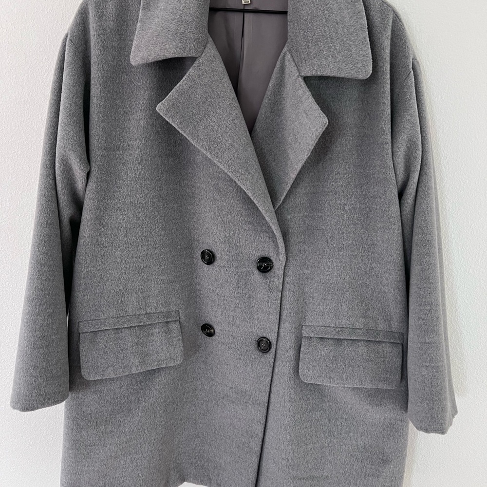 Anthropologie Du Paradis Women's Gray Pea Coat